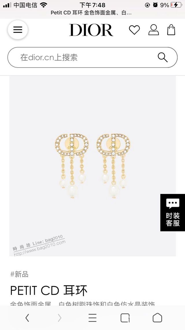 Dior飾品 2021新款DIOR迪奧字母耳釘耳環耳飾  zgd1212